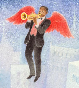 Mayor angel with trumpet, from Angels on a Pin