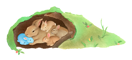 Bunnies in the den, from Thunder Bunny